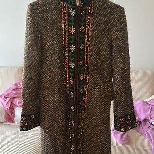 Nanette Lepore Multicolor Embroidered Pea Coat